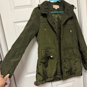 MICHAEL Michael Kors Dark Green Rain Jacket